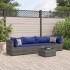 Set de muebles de jardín 5 pzas y cojines ratán sintético