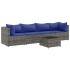 Set de muebles de jardín 5 pzas y cojines ratán sintético