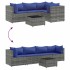 Set de muebles de jardín 5 pzas y cojines ratán sintético