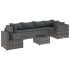 Set de muebles de jardín 7 pzas y cojines ratán sintético