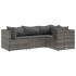 Set de muebles de jardín 4 pzas y cojines ratán sintético