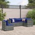 Set de muebles de jardín 5 pzas y cojines ratán sintético