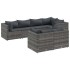 Set de muebles de jardín 7 pzas y cojines ratán sintético
