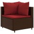 Set muebles de jardín 6 piezas y cojines ratán sintético