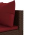 Set muebles de jardín 6 piezas y cojines ratán sintético