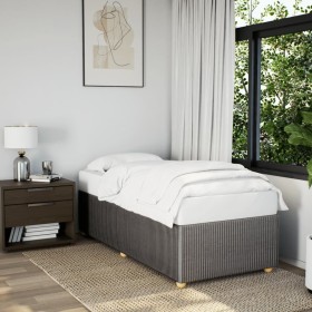 Estructura de cama sin colchón tela gris taupe 90x190