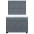 Cama box spring con colchón terciopelo gris oscuro 90x190