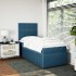 Cama box spring con colchón terciopelo azul oscuro 90x200