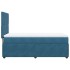 Cama box spring con colchón terciopelo azul oscuro 90x200