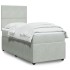 Cama box spring con colchón terciopelo gris claro 100x200