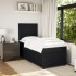 Cama box spring con colchón terciopelo negro 80x200