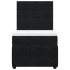Cama box spring con colchón cuero sintético negro 90x190