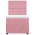 Cama box spring con colchón terciopelo rosa 90x200