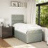 Cama box spring con colchón terciopelo gris claro 100x200