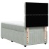 Cama box spring con colchón terciopelo gris claro 100x200