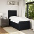Cama box spring con colchón terciopelo negro 90x200