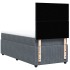 Cama box spring con colchón terciopelo gris oscuro 100x200