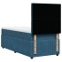 Cama box spring con colchón terciopelo azul oscuro 90x200
