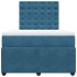Cama box spring con colchón terciopelo azul oscuro 120x200