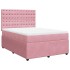 Cama box spring con colchón terciopelo rosa 140x190