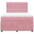 Cama box spring con colchón terciopelo rosa 140x190
