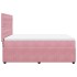 Cama box spring con colchón terciopelo rosa 140x190
