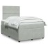 Cama box spring con colchón terciopelo gris claro 120x190