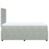 Cama box spring con colchón terciopelo gris claro 120x190