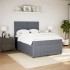 Cama box spring con colchón terciopelo gris oscuro 140x200