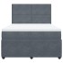 Cama box spring con colchón terciopelo gris oscuro 140x200