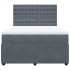 Cama box spring con colchón terciopelo gris oscuro 140x190