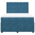 Cama box spring con colchón terciopelo azul oscuro 140x190