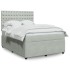 Cama box spring con colchón terciopelo gris claro 140x200