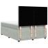 Cama box spring con colchón terciopelo gris claro 140x200