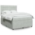 Cama box spring con colchón terciopelo gris claro 140x200