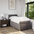 Cama box spring con colchón tela gris taupe 90x200