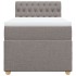 Cama box spring con colchón tela gris taupe 90x200