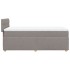 Cama box spring con colchón tela gris taupe 90x200