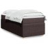 Cama box spring con colchón tela marrón oscuro 90x190
