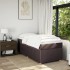 Cama box spring con colchón tela marrón oscuro 90x190