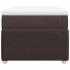 Cama box spring con colchón tela marrón oscuro 90x190