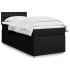 Cama box spring con colchón tela negro 100x200