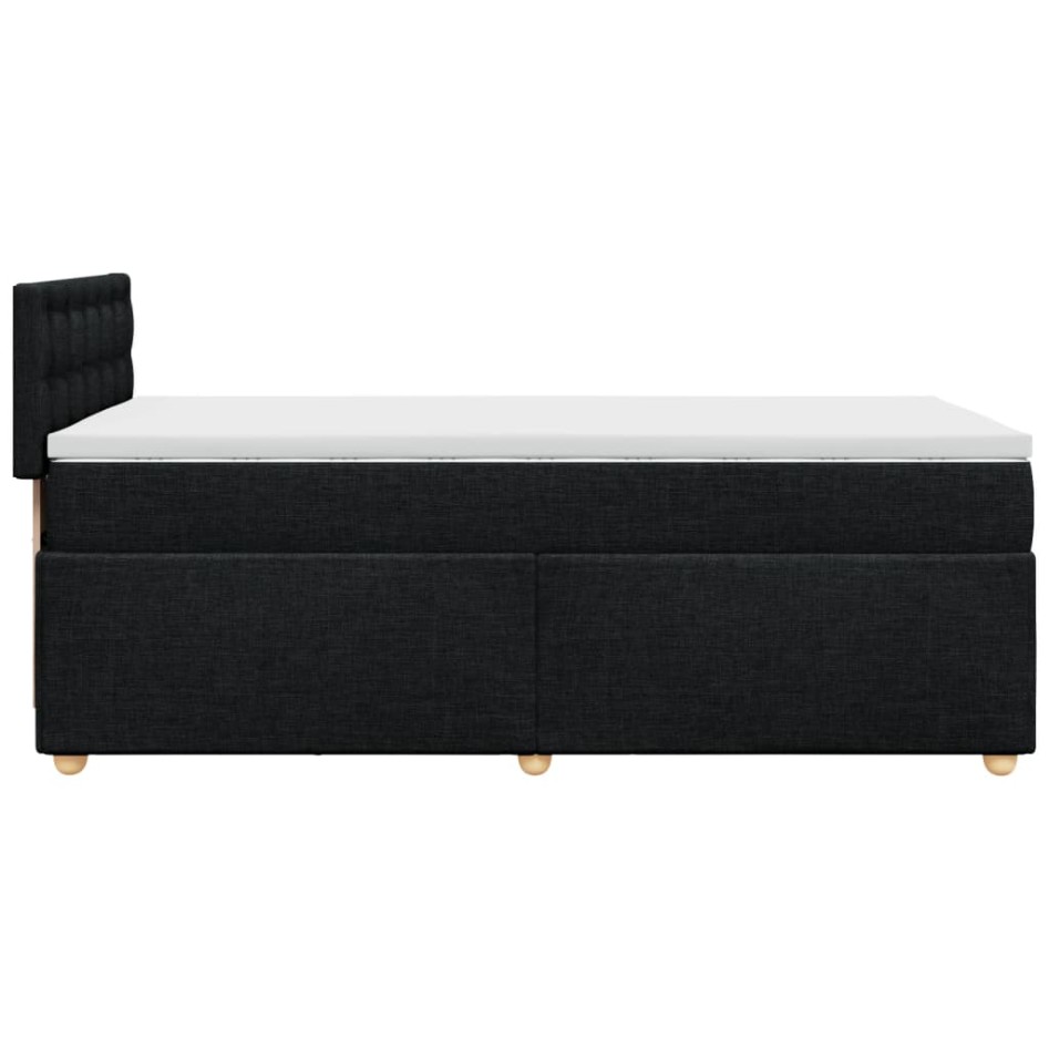 Cama box spring con colchón tela negro 100x200