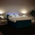 Cama box spring con colchón terciopelo azul 140x190