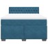 Cama box spring con colchón terciopelo azul 140x190