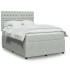 Cama box spring con colchón terciopelo gris claro 140x190