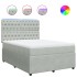 Cama box spring con colchón terciopelo gris claro 140x190