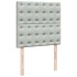 Cama box spring con colchón terciopelo gris claro 90x190