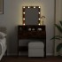 Tocador con luces LED color roble ahumado 80x41x144,5