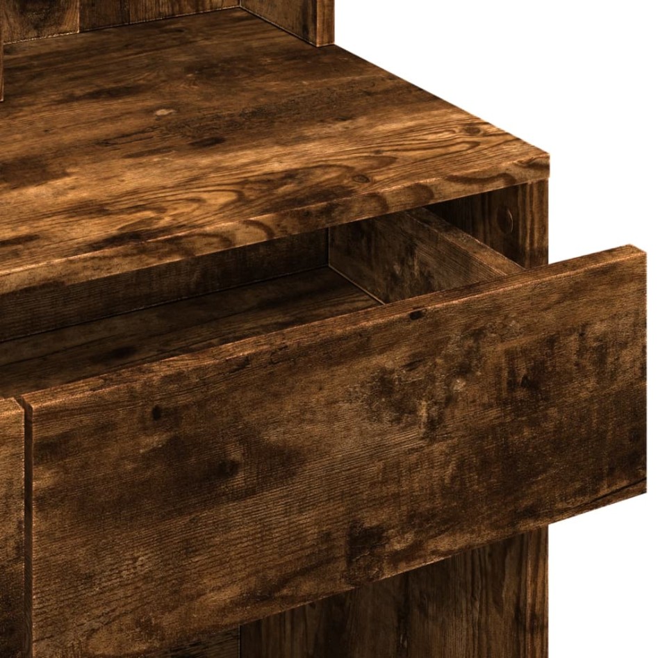 Tocador con luces LED color roble ahumado 80x41x144,5